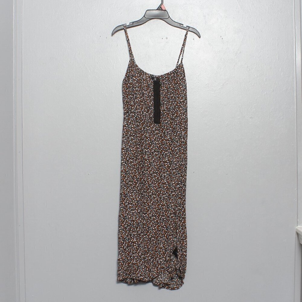 Volcom black floral skater spaghetti strap summer dress